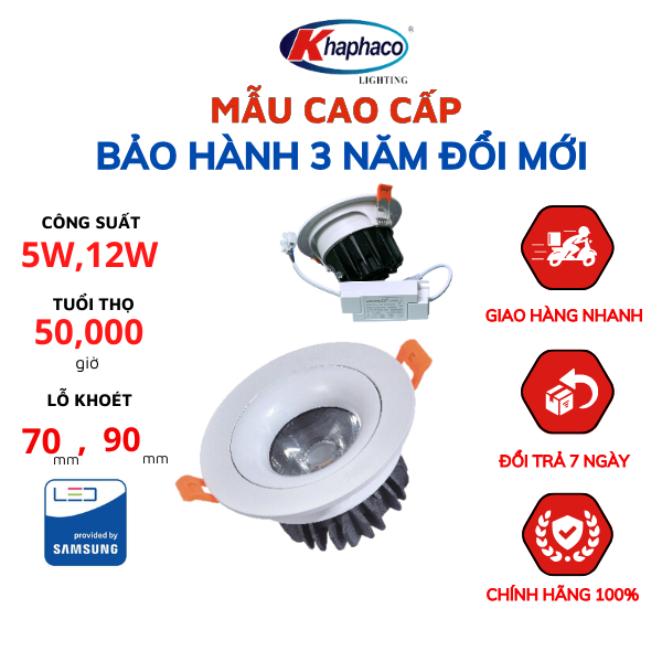 Den Led Downlight Am Tran Cao Cap COB-8