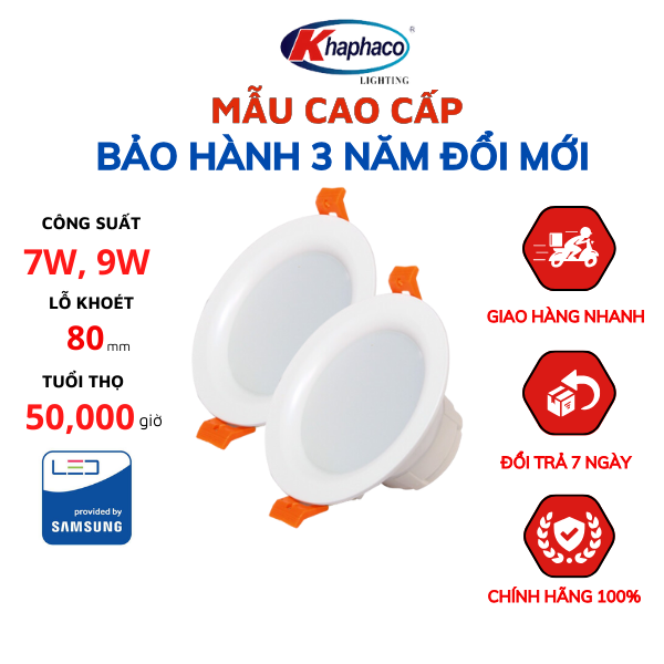 Đèn Downlight Led Âm Trần Khaphaco Yaships KY-40-7W